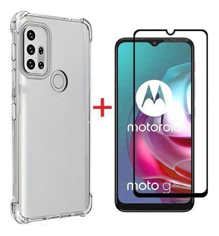 Imagem de Kit 2 Películas 3d de Vidro Temperado + Capa Transparente para  Moto G10 G20 G30