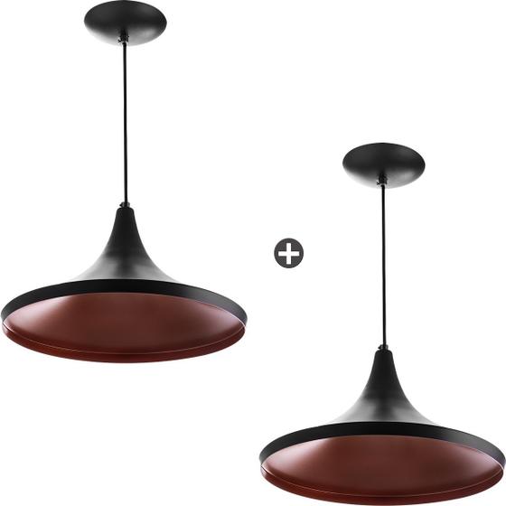 Imagem de Kit 2 Pendentes Chapeu Aluminio Tom Dixon Preto