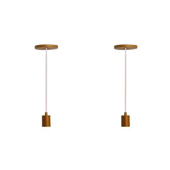 Imagem de Kit 2 Pendentes Copinho Simples Soquete E27 1 Lâmpada Teto Para 1 Lâmpada