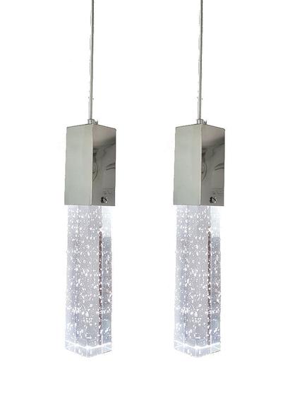 Imagem de Kit 2 Pendentes De Cristal Com Bolinhas Led Para Cabeceira De Cama Ou Lavabo