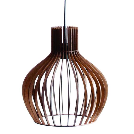 Kit 2 Pendentes Luminárias de Teto para Sala Área Gourmet de Madeira PP