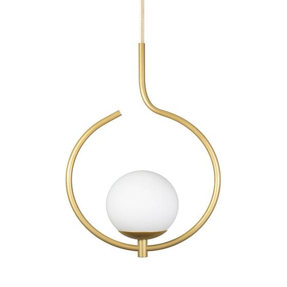 Imagem de Kit 2 Pendentes On Loop DOURADO com globo de vidro BRANCO 