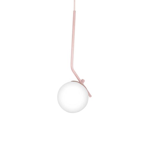 Imagem de Kit 2 Pendentes On Ly Rosé Com Globo Esfera De Vidro Branco