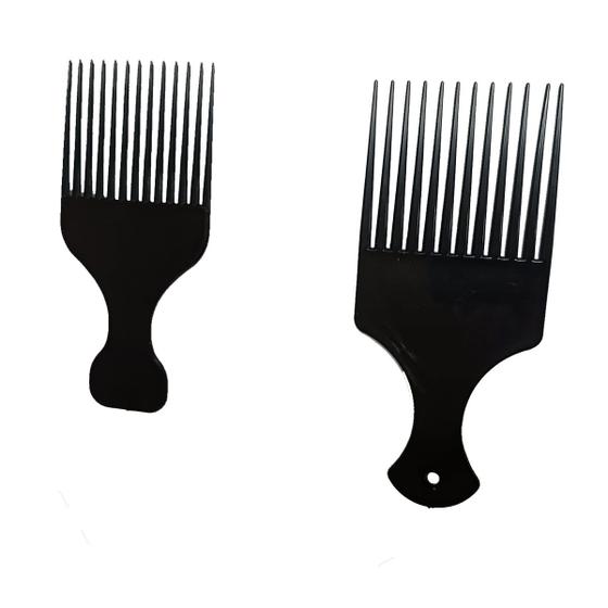 Imagem de Kit 2 Pentes Garfo Cabelo Black Power Crespo Afro Cacheados