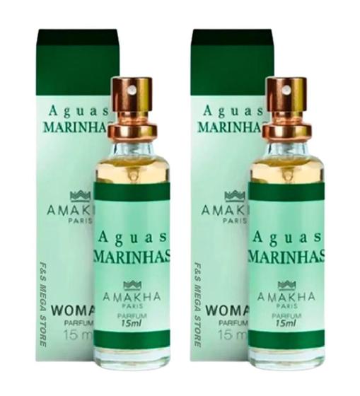 Imagem de Kit 2 Perfume Feminino Aguas Marinhas Amakha Paris Bolsa