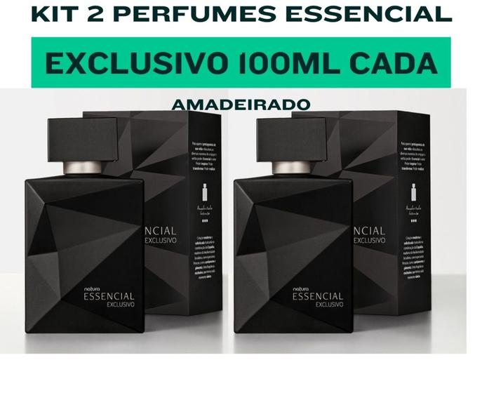 Imagem de Kit 2 perfumes Essencial Exclusivo Natura 100ML cada - Amadeirado intenso - Mais vendido.