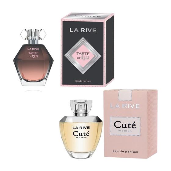 Imagem de Kit 2 perfumes feminino cuté 100ml + taste of kiss 100ml la rive eau de parfum