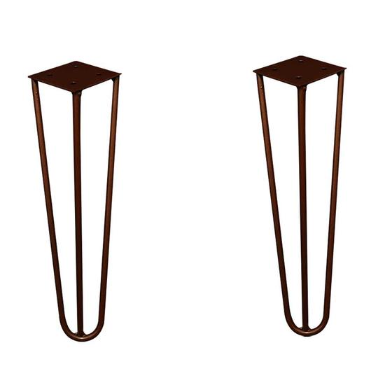 Imagem de Kit 2 Pés de Metal 30 CM Hairpin Legs Mesa de Canto Rack e Puffs Bronze G41