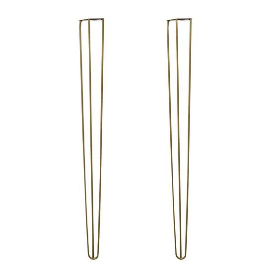 Imagem de Kit 2 Pés de Metal 90 CM Hairpin Legs Aparador e Mesa de Canto Dourado G41