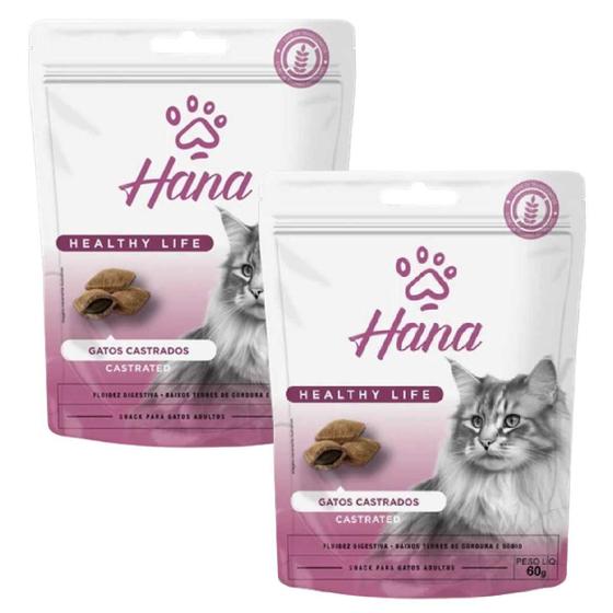 Imagem de Kit 2 Petisco Hana Castrado Gato Petisco Adulto 60g