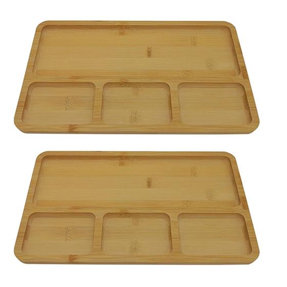 Imagem de Kit 2 Petisqueiras Retangular Bambu 33cm Class Home