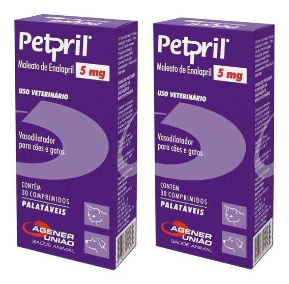 Imagem de Kit 2 Petpril 5mg Agener União 30 Comprimidos