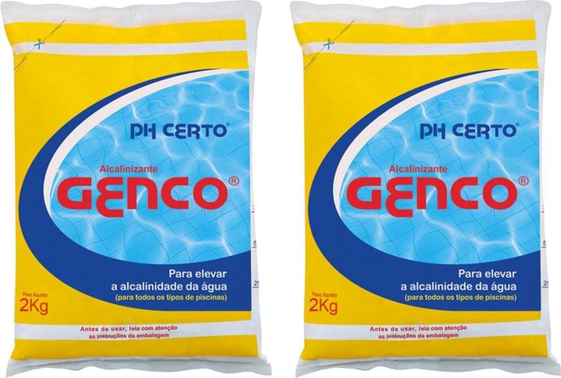 Imagem de Kit 2 Ph Certo Genco Elevador De Alcalinidade Piscinas 2kg