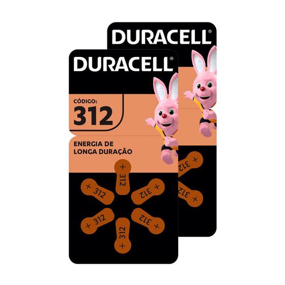 Imagem de Kit 2 Pilha Duracell Auditiva 312 com 6 unidades