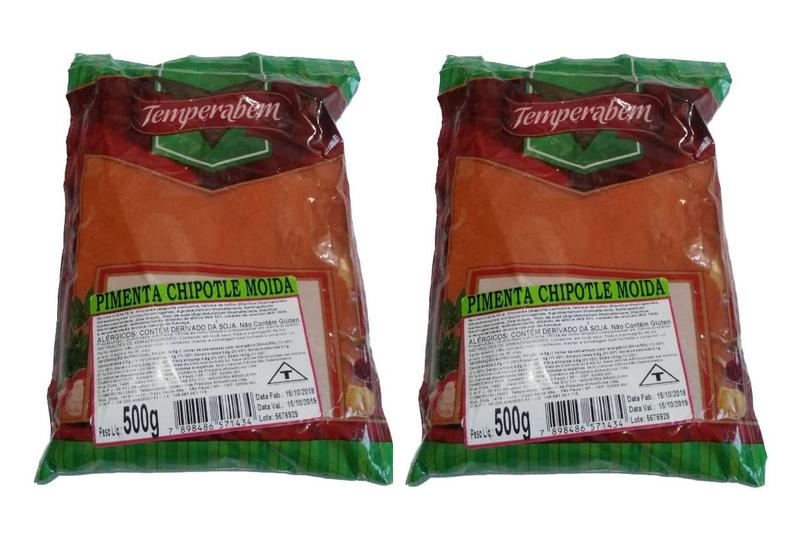 Kit 2 Pimenta Chipotle Moida de 500g Cada Menor preço em Kit 2 Pimenta Chipotle Moida de 500g Cada