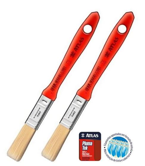 Kit 2 Pincel Trincha Pintura Atlas At315 1/2 Polegada Extra Macia ...