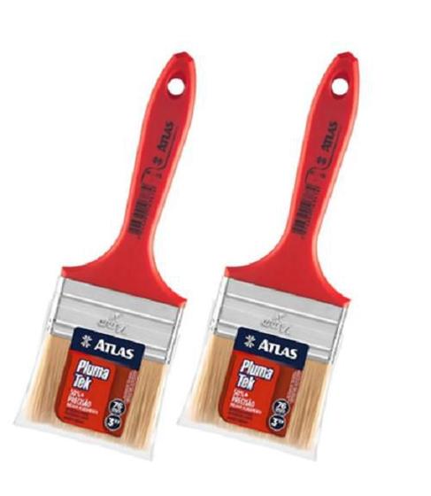 Kit 2 Pincel Trincha Pintura Atlas At315 3 Polegadas Extra Macia ...
