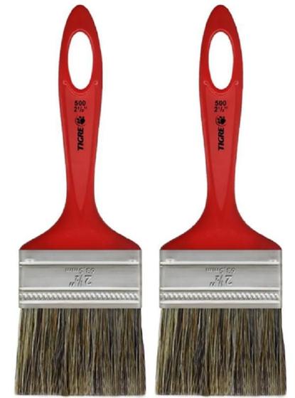 Kit 2 Pincel Trinchas Para Pintura Tigre Media 500 2 1/2 Polegadas ...