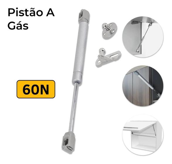 Imagem de Kit 2 Pistão P/ Porta De Armário Abre P/ Cima Gás 60n