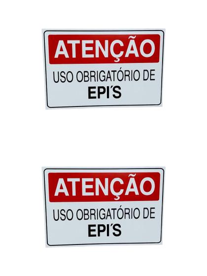 Imagem de KIT 2 Placa DE Sinalização ATENCAO USO OBRIGATORIO DE EPIS