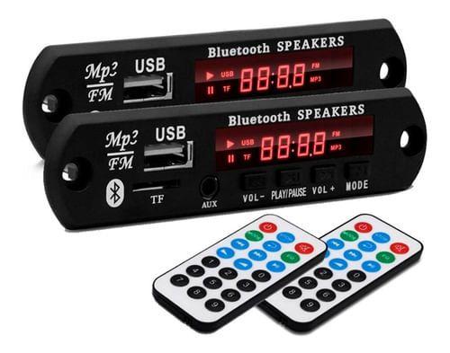 Imagem de Kit 2 Placa Decodificador Plaquinha Bluetooth Usb Fm Aux Top