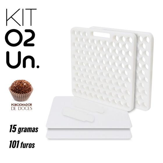 Imagem de Kit 2 Placa Porcionadora de Doces Brigadeiro 15g 101 Furos