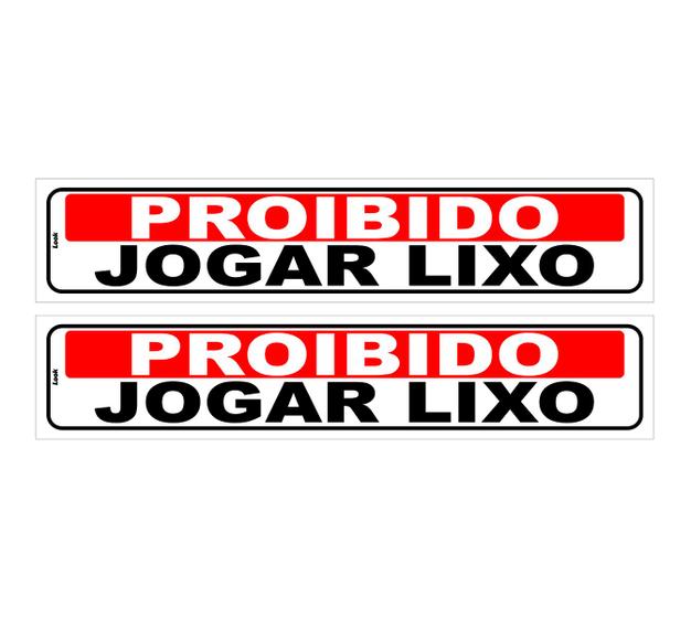 Imagem de Kit 2 Placas de Sinalização Proibido Jogar Lixo Espessura