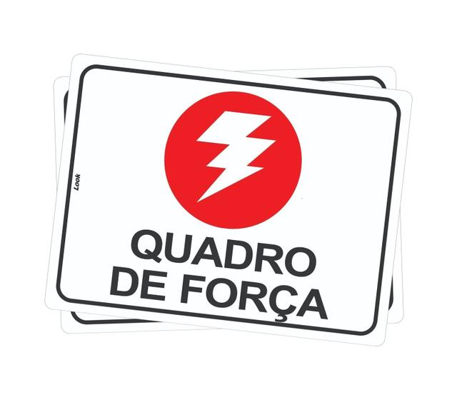 Imagem de Kit 2 Placas Sinalização Quadro de Força Energia Elétrica Distribuição