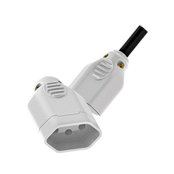 Imagem de Kit 2 Plug Fêmea Tomada 2p+T de 20a com Prensa Cabo para Extensão Branco