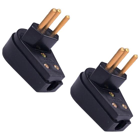 Imagem de Kit 2 plug Pino macho Prensa cabo gigante Tomada 10A 250V Ilumi