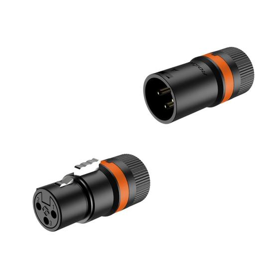 Imagem de Kit 2 Plug Xlr Fêmea E Macho Rotativo Low Profile Rack
