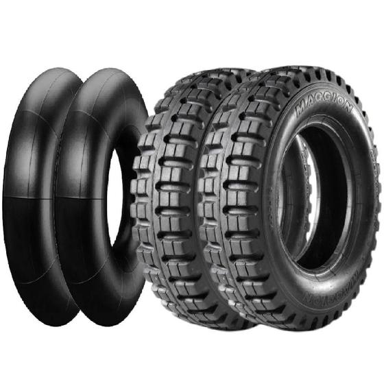 Imagem de Kit 2 Pneu 700-16 12l Tt Militar 4x4 Maggion + Camaras