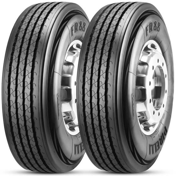 Kit 2 Pneu Pirelli Aro 22.5 275/80r22.5 149/146M FR88 Liso Menor preço em Kit 2 Pneu Pirelli Aro 22.5 275/80r22.5 149/146M FR88 Liso
