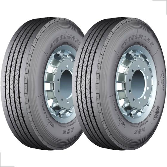 Imagem de Kit 2 Pneu Steelmark Goodyear Aro 22,5 AGD Borrachudo Tração 295/80R22.5