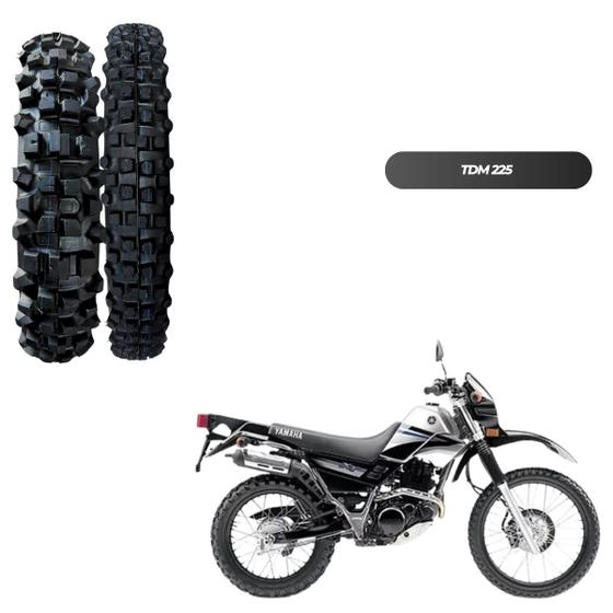 Imagem de Kit 2 Pneus 100/100-18 + 90/90-21 XR 250 Tornado XTZ 250 Lander XT 225 XRE 300 + Brlnde (Redinha)