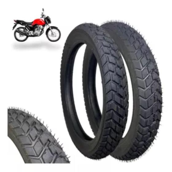 Kit 2 Pneus Parrudo Honda Cg Fan Titan Start 125 150 160 Ybr Factor ...