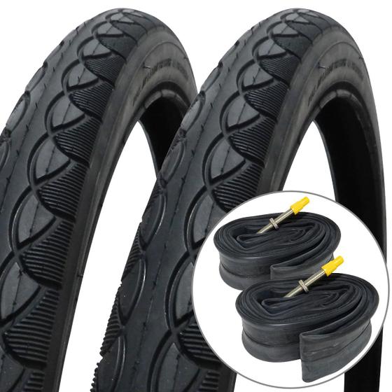 Imagem de Kit 2 Pneus Pirelli Touring 700x45 Compatível Aro 29 Arame Preto + Câmara Pirelli 700x28/45 Válvula Presta 60mm