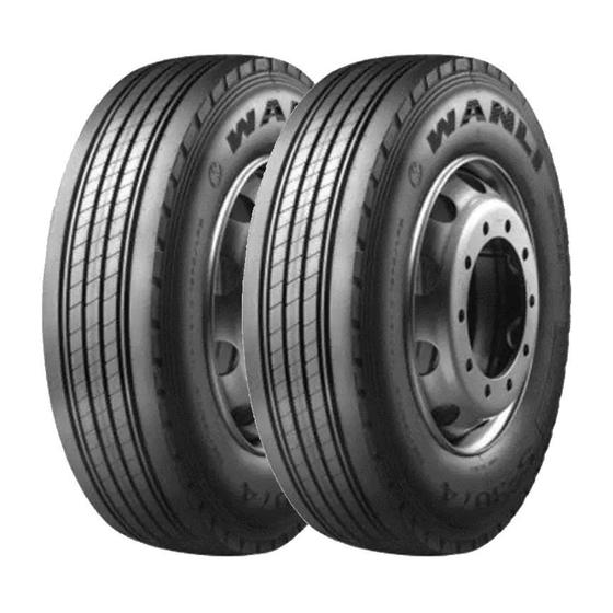 Imagem de Kit 2 Pneus Wanli Aro 17,5 215/75R17,5 SAH01 16 Lonas 135/133J LISO