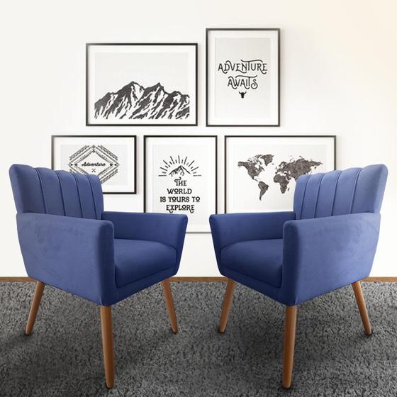 Kit 2 Poltrona Cecília  Decorativa Recepção Escritório Azul  é boa?