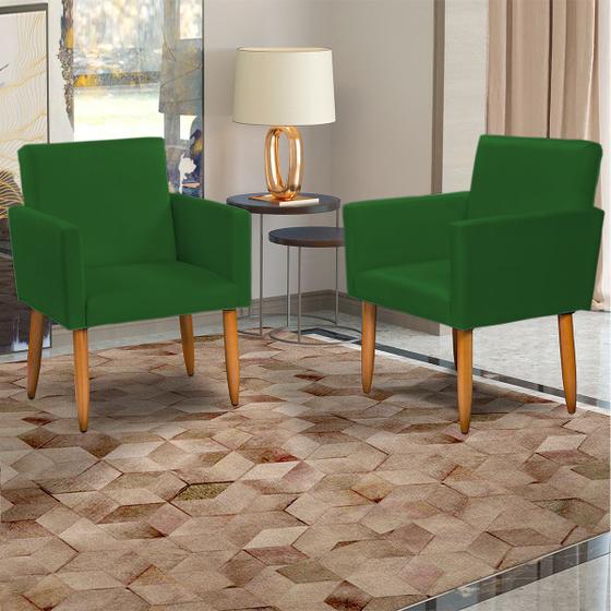 Kit 2 Poltronas Cadeiras Decorativas Reforçadas Nina Confortáveis Suede - Clique E Decore Menor preço em Kit 2 Poltronas Cadeiras Decorativas Reforçadas Nina Confortáveis Suede - Clique E Decore