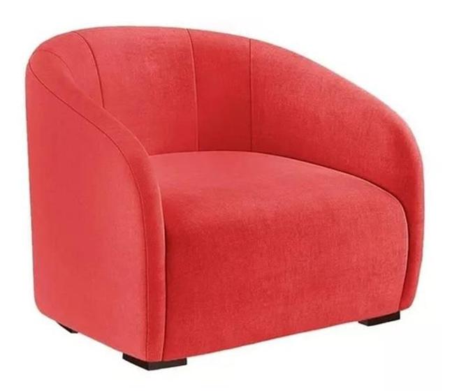 Imagem de Kit 2 Poltronas Decorativa Estofada Recepção Julia Suede Vermelho - LM DECOR