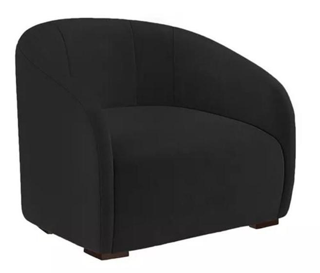 Imagem de Kit 2 Poltronas Decorativa Julia Suede Preto - LM DECOR