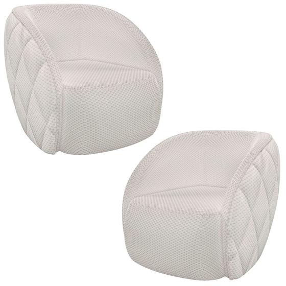 Imagem de Kit 2 Poltronas Decorativa para Sala 90cm Tressê Zion M22 Linho Cru - Mpozenato