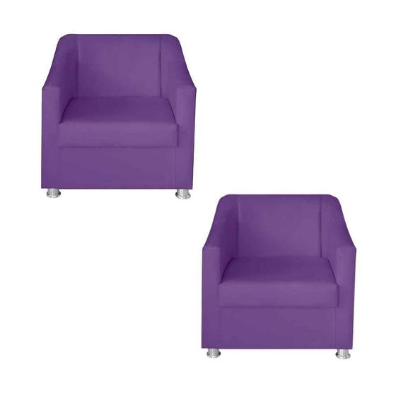 Imagem de Kit 2 Poltronas Decorativa Sala de Estar 68cm Tilla Suede