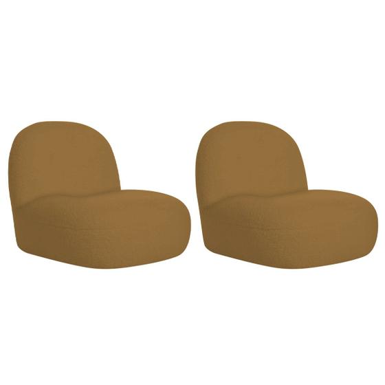 Imagem de Kit 2 Poltronas Decorativas Amsterdã Bouclé - Doce Sonho Móveis