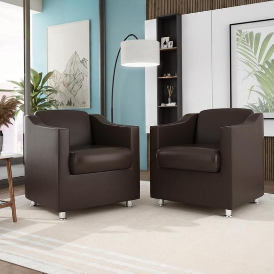 Kit 2 Poltronas Decorativas Consultorio Recepção Sala - B BALAQUI DECOR Imagem de Kit 2 Poltronas Decorativas Consultorio Recepção Sala