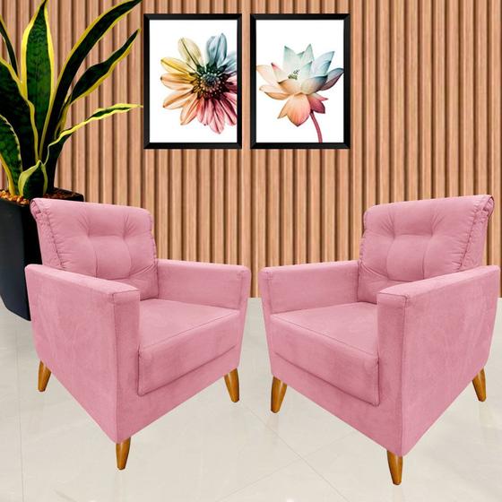 Imagem de Kit 2 Poltronas Decorativas MMS50T Rosa 