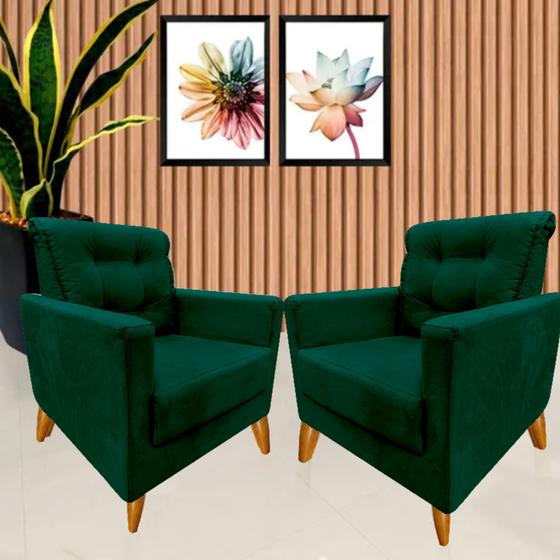 Imagem de Kit 2 Poltronas Decorativas MMS50T Verde 