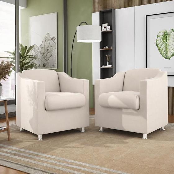 Imagem de Kit 2 Poltronas Decorativas Tilla Consultório Recepção Sala Suede