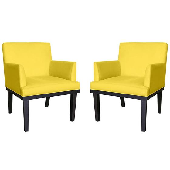 Imagem de Kit 2 Poltronas Decorativas Vitoria Amarelo - Malta Decor